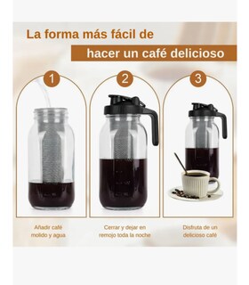 Foto 4 | Foto 4 | Cafetera 1.9 L Vidrio Con Filtro Inoxidable Color Negro