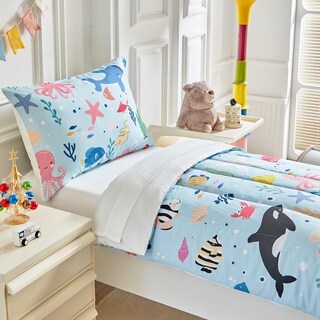 Foto 4 | Foto 4 | Juego De Ropa De Cama Para Niños Pequeños Joyreap Tema Océano Azul En Microfibra - Venta Internacional.