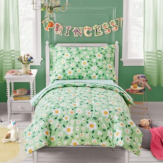 Foto 1 | Foto 1 | Juego De Ropa De Cama Para Niños Pequeños Uozzi 4 Piezas Flores Verdes 107x145 Cm - Venta Internacional.