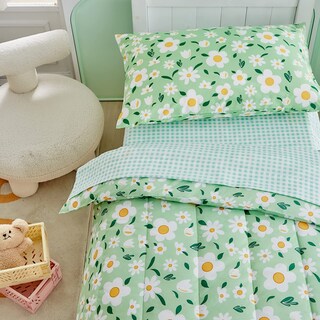Foto 4 | Foto 4 | Juego De Ropa De Cama Para Niños Pequeños Uozzi 4 Piezas Flores Verdes 107x145 Cm - Venta Internacional.