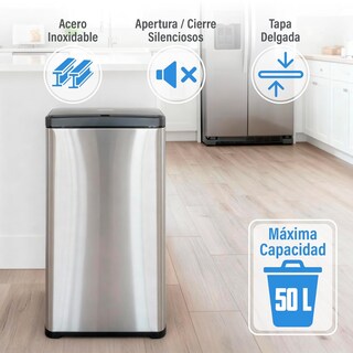 Foto 3 | Foto 3 | Magma Life Bote De Basura Con Sensor De Acercamiento Capacidad De 50l Acero Inoxidable Antihuellas Cierre Y Apertura Suave
