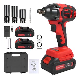Foto 1 | Foto 1 | Taladro Atornillador Inalámbrico Llave De Impacto Pistola 12.7mm Con 2 Baterías Con Maletín De Transporte Rojo
