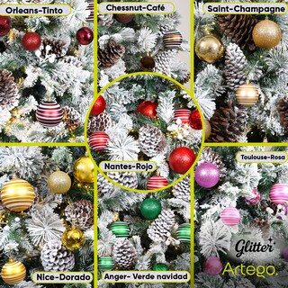 Foto 7 | Foto 7 | Esferas Para Árbol De Navidad Artego Set Mix De 30 Esferas = 10pz*8cm 20pz*6cm Color Dorado * Línea Glitter