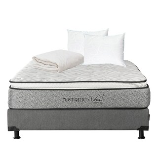 Foto 1 | Foto 1 | Colchón Restonic Vail Queen Size + Box Dicasa Color Gris + Almohada Oso 2 + Protector Ultra