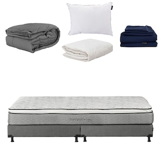 Foto 1 | Foto 1 | Colchón Restonic Vail King Size + Box Dicasa Color Gris + Almohada One + Protector Ultra + Sábanas Softy + Edredón Homy