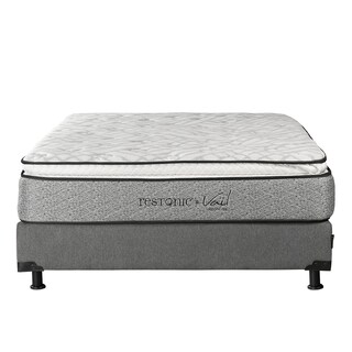 Foto 2 | Foto 2 | Colchón Restonic Vail Queen Size + Box Dicasa Color Gris + Almohada One + Protector Ultra + Sábanas Softy