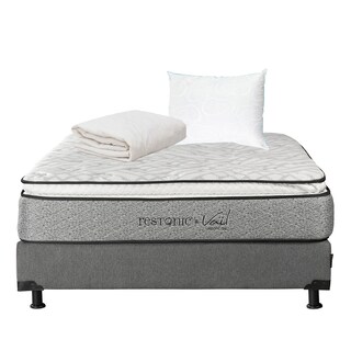 Foto 1 | Foto 1 | Colchón Restonic Vail Queen Size + Box Dicasa Color Gris + Almohada Oso + Protector Ultra