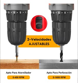 Foto 4 | Foto 4 | Taladro Atornillador Inalámbrico Destornillador Impacto 21 V Color Rojo
