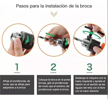 Foto 4 | Foto 4 | Taladro Rotomartillo 1/2'' + Destornillador Más Pulidora 3 En1 Herramienta Kit 860w