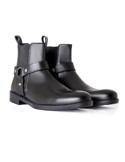 Foto 3 | Foto 3 | Botin Chelsea Para Caballero Con Arnes Piel Borrego Negro