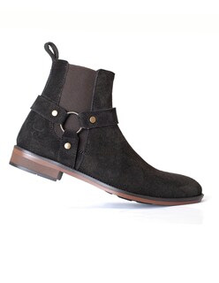 Foto 1 | Foto 1 | Botin Chelsea Para Caballero Con Arnes Piel Gamuza Café