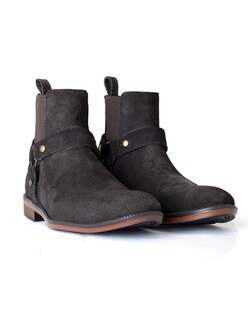 Foto 3 | Foto 3 | Botin Chelsea Para Caballero Con Arnes Piel Gamuza Café