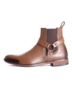 Foto 4 | Foto 4 | Botin Chelsea Para Caballero Con Arnes Piel Borrego Café