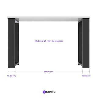 Foto 4 | Foto 4 | Escritorio Esencial V2 Moderno  Minimalista Y Fácil Armado. Hpl 120x45 Cm Cubierta Color Blanco Espesor 1 Pulgada