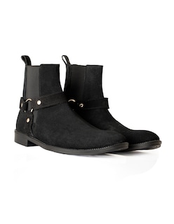 Foto 3 | Foto 3 | Botin Chelsea Para Caballero Con Arnes Piel Gamuza Negro