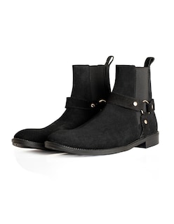 Foto 5 | Foto 5 | Botin Chelsea Para Caballero Con Arnes Piel Gamuza Negro