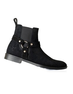 Foto 1 | Foto 1 | Botin Chelsea Para Caballero Con Arnes Piel Gamuza Negro