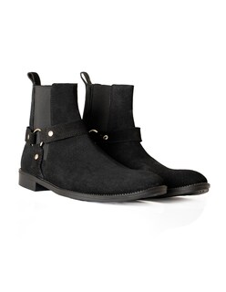 Foto 3 | Foto 3 | Botin Chelsea Para Caballero Con Arnes Piel Gamuza Negro