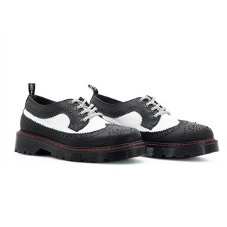 Foto 3 | Foto 3 | Choclos Offlander  Tipo Boston  Piel Crazy  Negro Y Blanco