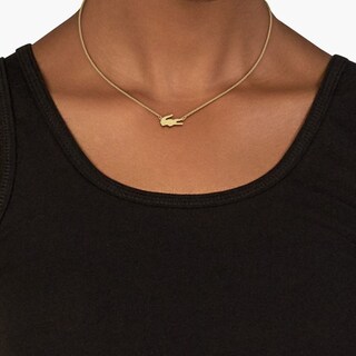 Foto 3 | Foto 3 | Collar Para Mujer Lacoste Crocodile 2040044 Acero Dorado