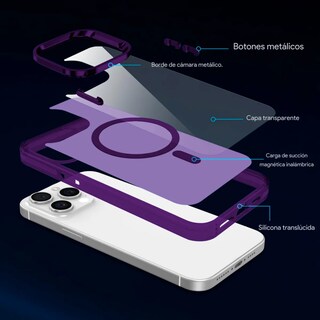 Foto 6 | Foto 6 | Funda Case Deluxe Uso Rudo Para Iphone 17 Pro Max Magsafe Púrpura