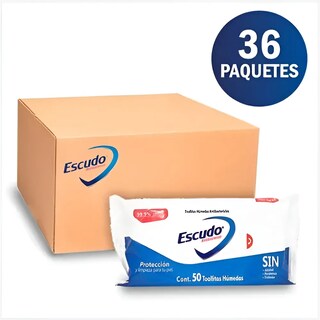 Foto 1 | Foto 1 | Toallitas Humedas Antibacteriales Escudo Caja Con 36 Pz.