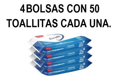 Foto 2 | Foto 2 | Toallitas Húmedas Antibacteriales Escudo Desinfectante 200pz