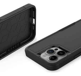 Foto 3 | Foto 3 | Funda Para Iphone 14 Pro Antishock Case Uso Rudo Doble Capa Negro Antishock