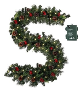 Foto 1 | Foto 1 | ''guirnalda Navidad Guia 2.7m Con Piñas Bayas Rojas Luces Led ''