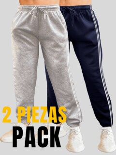 Foto 5 | Foto 5 | Set De 2 Jogger Pants Hombre Pantalones Casuales Pant-044-px2 Marino Y Gris Claro Pans Caballero