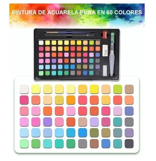 Foto 2 | Foto 2 | ''acuarelas Sólidas Iforu 60 Colores Con Estuche Metálico Y Accesorios ''