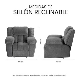 Foto 8 | Foto 8 | Sillón Trinity Rexons Reclinable Mecedora Color Gris Chels