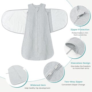Foto 2 | Foto 2 | Saco De Dormir Baby Swaddle Lilbestie De Algodón De 1 Tog  Color Gris - Venta Internacional.