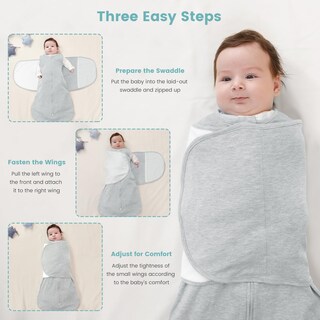 Foto 4 | Foto 4 | Saco De Dormir Baby Swaddle Lilbestie De Algodón De 1 Tog  Color Gris - Venta Internacional.