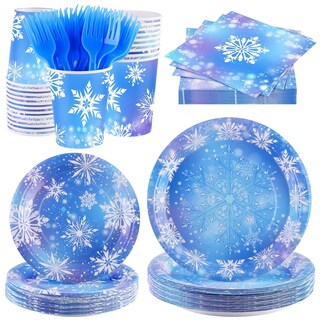 Foto 1 | Foto 1 | Juego De Vajilla Durony Frozen Winter Snowflake 144 Piezas - Venta Internacional.