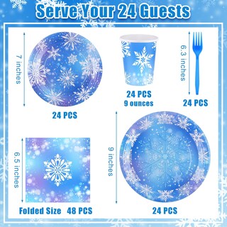 Foto 2 | Foto 2 | Juego De Vajilla Durony Frozen Winter Snowflake 144 Piezas - Venta Internacional.