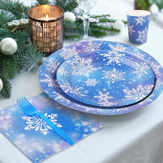 Foto 5 | Foto 5 | Juego De Vajilla Durony Frozen Winter Snowflake 144 Piezas - Venta Internacional.