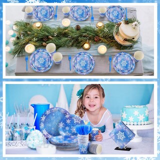 Foto 7 | Foto 7 | Juego De Vajilla Durony Frozen Winter Snowflake 144 Piezas - Venta Internacional.