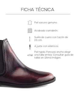 Foto 2 | Foto 2 | Botín Chelsea En Piel Vacuno Camaleón Vino Para Hombre