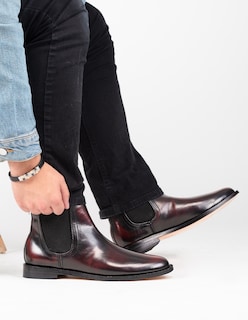 Foto 3 | Foto 3 | Botín Chelsea En Piel Vacuno Camaleón Vino Para Hombre