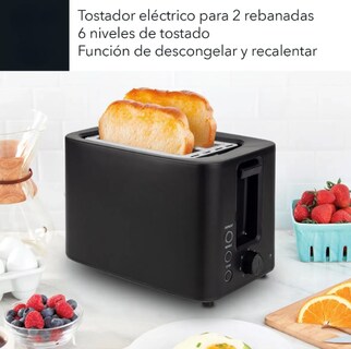 Foto 2 | Foto 2 | Tostador De Pan Eléctrico Intensidad 6 Niveles 2 Rebanadas Multifuncional Tostar Recalentar Descongelar Color Negro