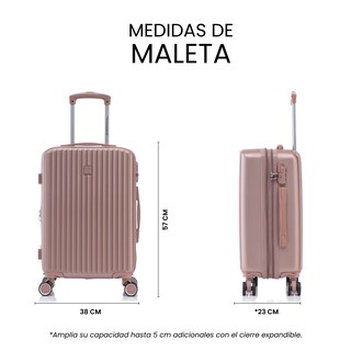 Foto 8 | Foto 8 | Maleta De Mano Viaje Expandible Rígida Con Ruedas 10 Kg Color Rosa