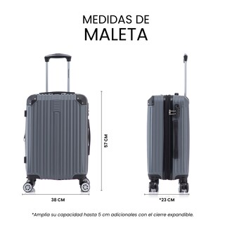 Foto 8 | Foto 8 | Maleta De Mano Viaje Expandible Rígida Con Ruedas 10 Kg Color Gris