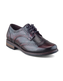 Foto 1 | Foto 1 | Zapatos De Piel Vino Para Mujer Con Diseño Bostoniano