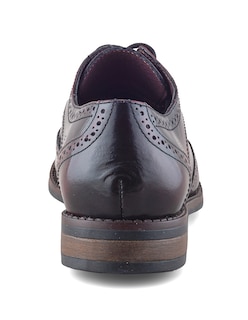 Foto 3 | Foto 3 | Zapatos De Piel Vino Para Mujer Con Diseño Bostoniano