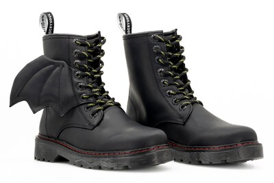 Foto 3 | Foto 3 | Botas Offlander Tipo Militar Piel Crazy Negro Alas de Murciélago para Mujer