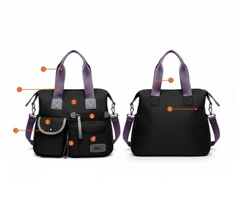 Foto 3 | Foto 3 | Bolsa  Belug Mujer Impermeable Viaje  Crossbody Bandolera Negro