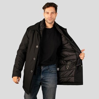 Foto 5 | Foto 5 | Chamarra Larga Para Hombre Con Bolsillos Y Doble Cuello Greenlander Negro