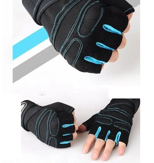 Foto 3 | Foto 3 | Guantes Gym Lab.g Pesas Crossfit Gimnasio Mujer Hombre Azul Claro/ Negro M