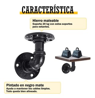 Foto 5 | Foto 5 | ''6 Piezas Ménsulas Resistentes Para Repisas De 8x15cm Negro ''